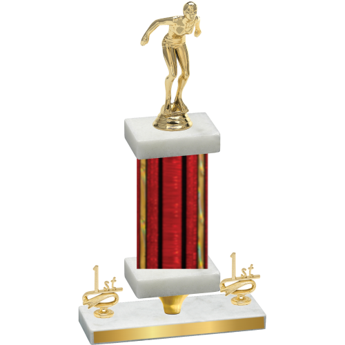 Premium Single Red Glacier First Place Tennis Trophy