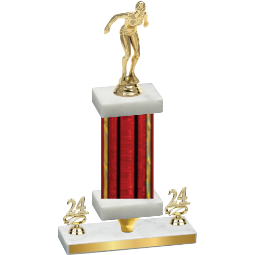 Premium Single Red Glacier Year Tennis Trophy