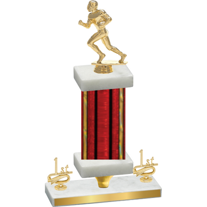 Premium Single Red Glacier First Place Football Trophy