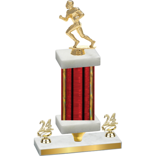 Premium Single Red Glacier Year Football Trophy