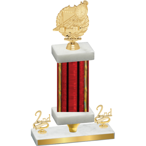 Premium Single Red Glacier Second Place Swimming Trophy