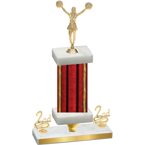 Premium Single Red Glacier Second Place Cheerleading Trophy