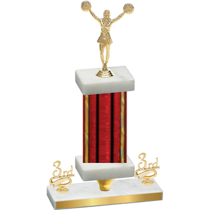 Premium Single Red Glacier Third Place Cheerleading Trophy