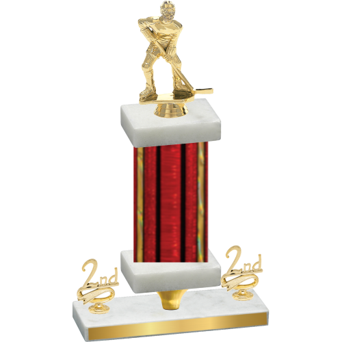 Premium Single Red Glacier Second Place Hockey Trophy