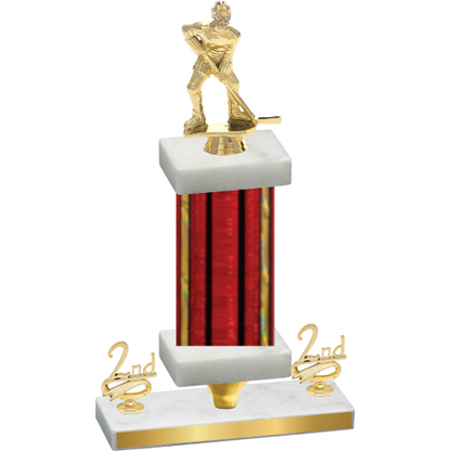 Premium Single Red Glacier Second Place Hockey Trophy