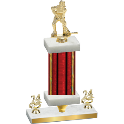 Premium Single Red Glacier Year Hockey Trophy