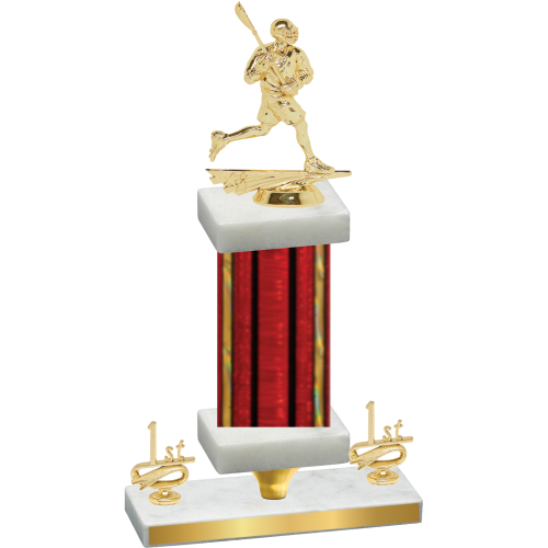 Premium Single Red Glacier First Place Lacrosse Trophy