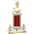 Premium Single Red Glacier Victory Lacrosse Trophy