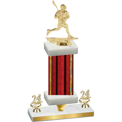 Premium Single Red Glacier Year Lacrosse Trophy