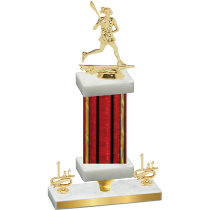 Premium Single Red Glacier First Place Lacrosse Trophy