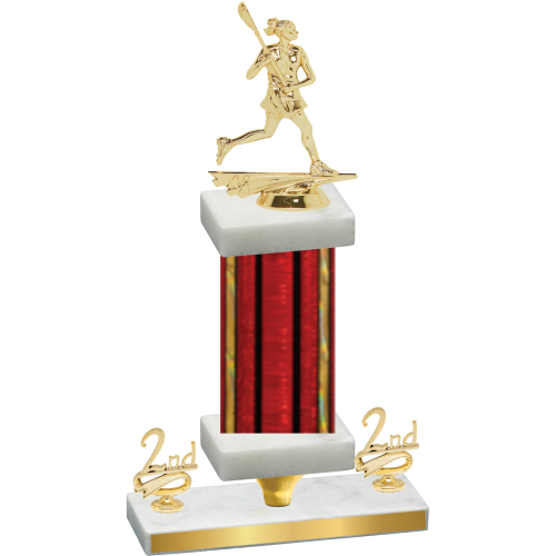 Premium Single Red Glacier Second Place Lacrosse Trophy