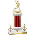 Premium Single Red Glacier Victory Lacrosse Trophy