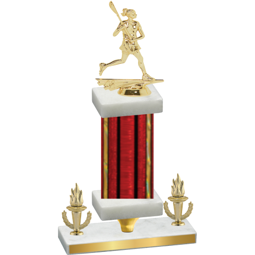 Premium Single Red Glacier Victory Lacrosse Trophy