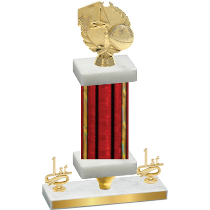 Premium Single Red Glacier First Place Basketball Trophy