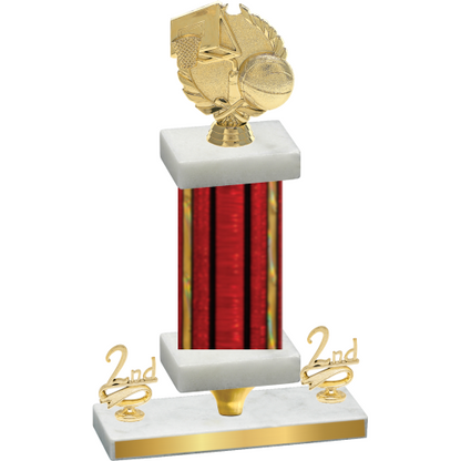 Premium Single Red Glacier Second Place Basketball Trophy