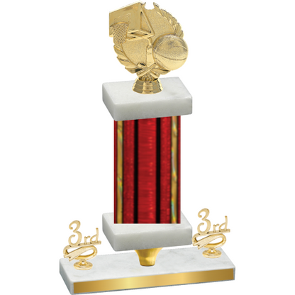 Premium Single Red Glacier Third Place Basketball Trophy