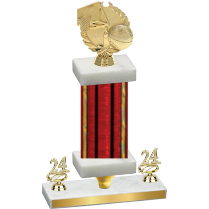 Premium Single Red Glacier Year Basketball Trophy