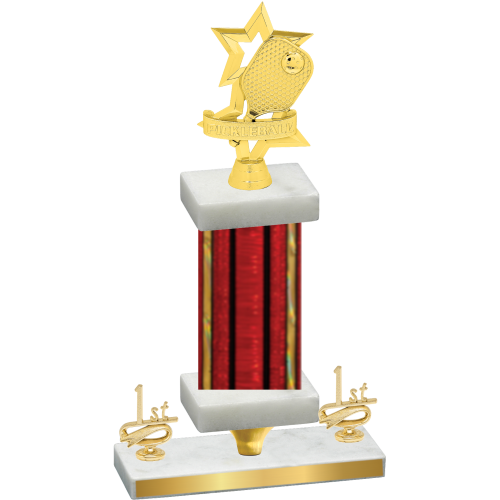 Premium Single Red Glacier First Place Pickleball Trophy