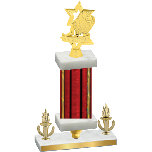 Premium Single Red Glacier Victory Pickleball Trophy