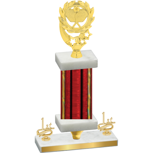 Premium Single Red Glacier First Place Pickleball Trophy