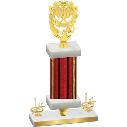 Premium Single Red Glacier First Place Pickleball Trophy