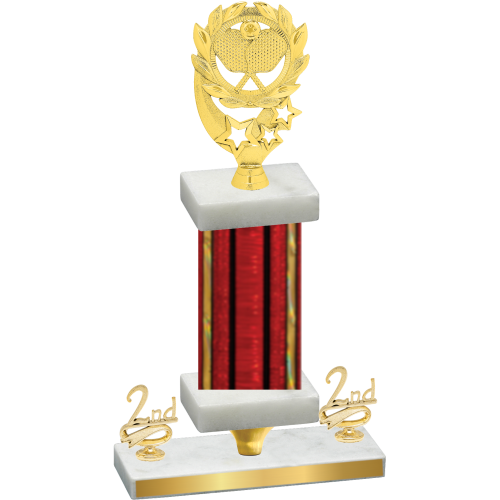 Premium Single Red Glacier Second Place Pickleball Trophy