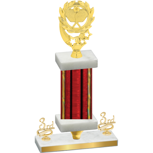 Premium Single Red Glacier Third Place Pickleball Trophy