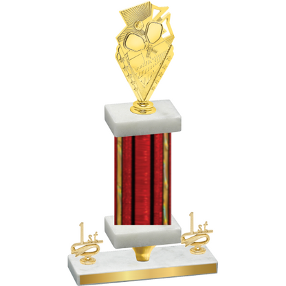 Premium Single Red Glacier First Place Pickleball Trophy