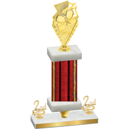 Premium Single Red Glacier Second Place Pickleball Trophy