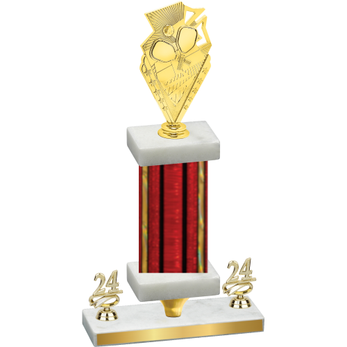 Premium Single Red Glacier Year Pickleball Trophy