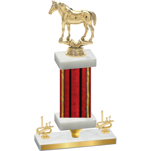 Premium Single Red Glacier First Place Horses Trophy