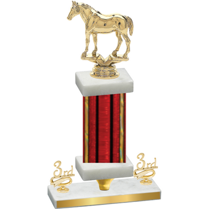 Premium Single Red Glacier Third Place Horses Trophy