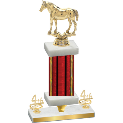 Premium Single Red Glacier Fourth Place Horses Trophy