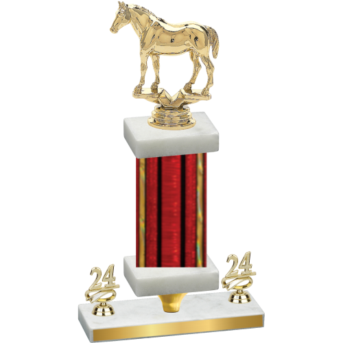 Premium Single Red Glacier Year Horses Trophy