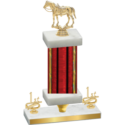 Premium Single Red Glacier First Place Horses Trophy