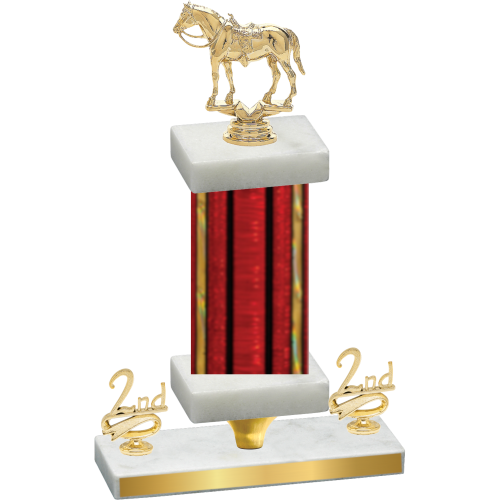 Premium Single Red Glacier Second Place Horses Trophy