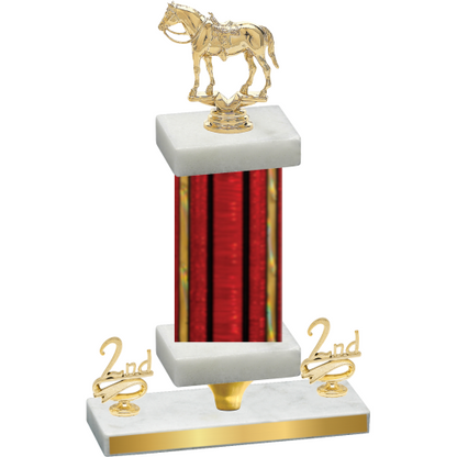 Premium Single Red Glacier Second Place Horses Trophy