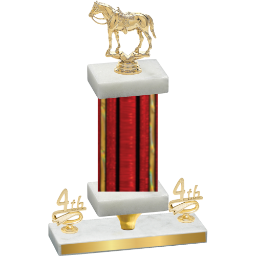 Premium Single Red Glacier Fourth Place Horses Trophy
