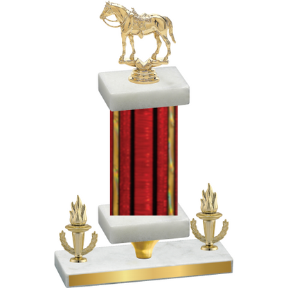 Premium Single Red Glacier Victory Horses Trophy