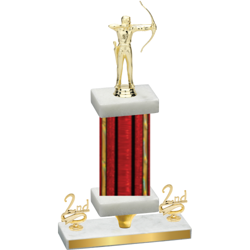 Premium Single Red Glacier Second Place Archery Trophy