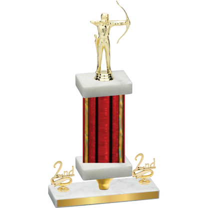 Premium Single Red Glacier Second Place Archery Trophy