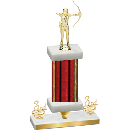 Premium Single Red Glacier Third Place Archery Trophy