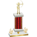 Premium Single Red Glacier Fourth Place Archery Trophy