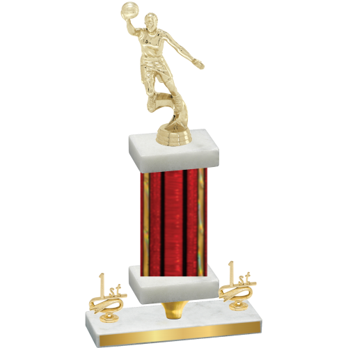 Premium Single Red Glacier First Place Basketball Trophy