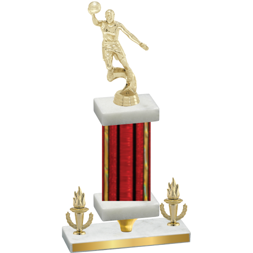 Premium Single Red Glacier Victory Basketball Trophy