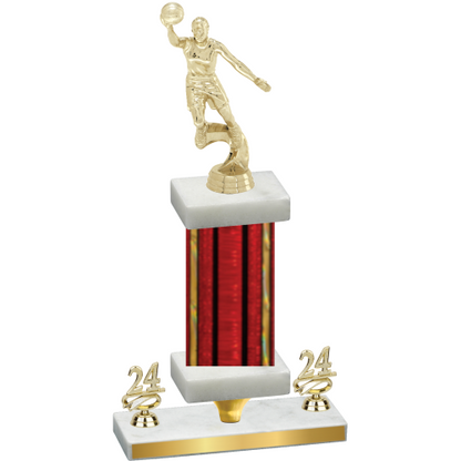 Premium Single Red Glacier Year Basketball Trophy