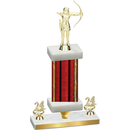 Premium Single Red Glacier Year Archery Trophy