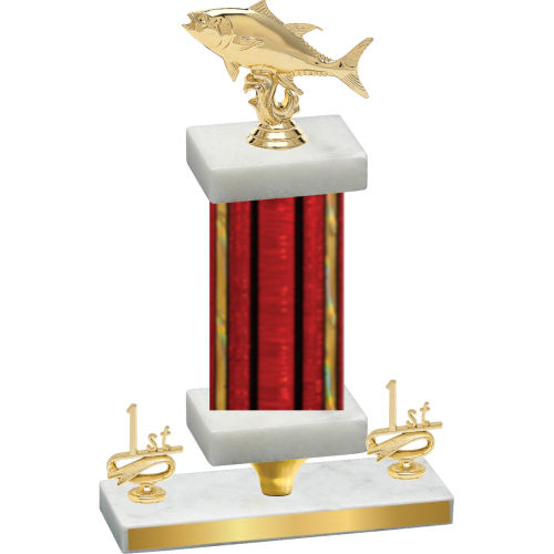 Premium Single Red Glacier First Place Fishing Trophy