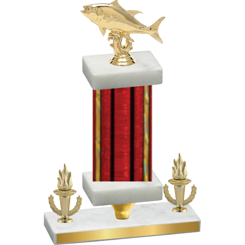 Premium Single Red Glacier Victory Fishing Trophy