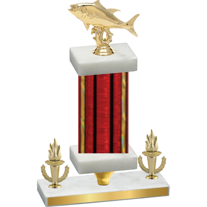 Premium Single Red Glacier Victory Fishing Trophy